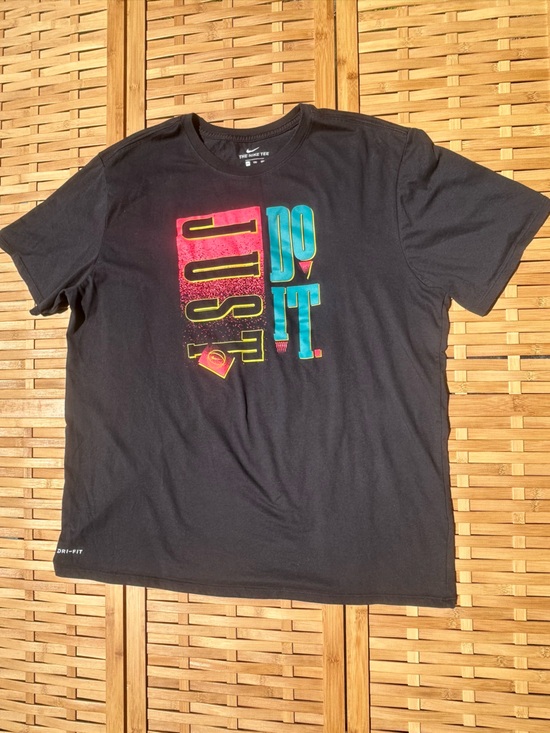 Nike Other - 🎃2/$8- Nike Black Short Sleeve Tee with Multicolor "Just Do It" Graphic